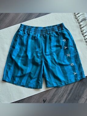 PARRA Aqua Weed Waves Swim Shorts in Greek Blue